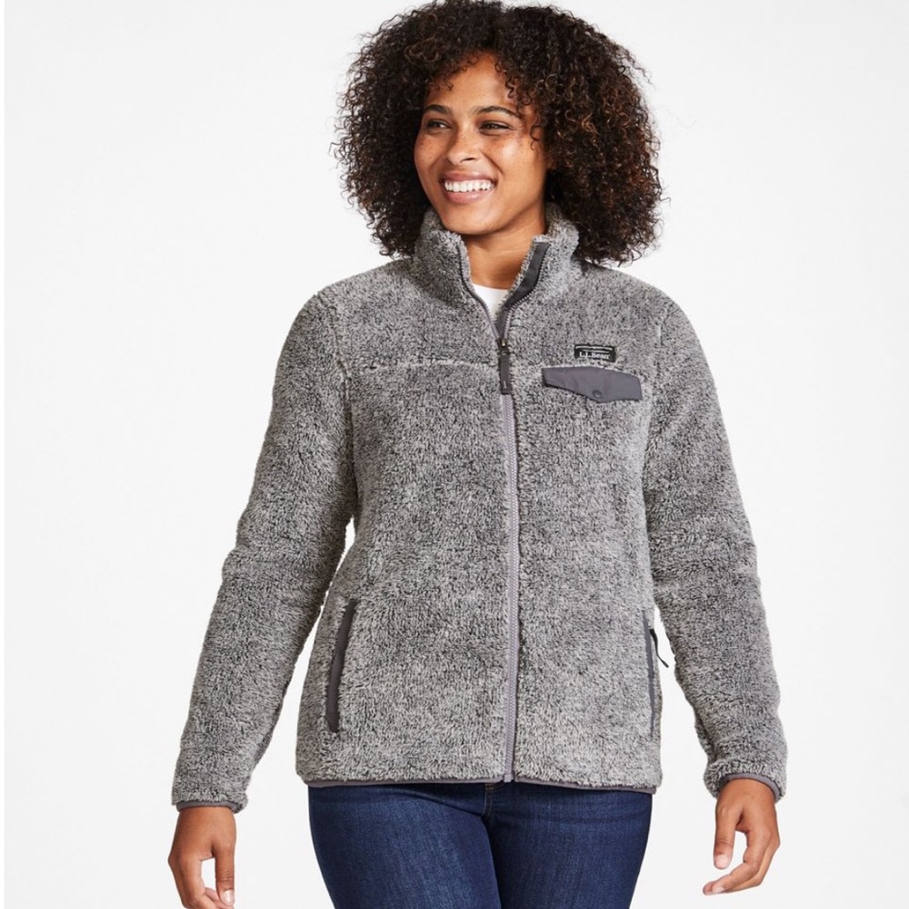 Women's L.L.Bean Hi-Pile Fleece Jacket Grey